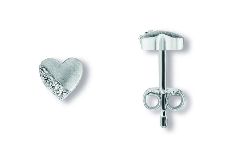 ONE ELEMENT Paar Ohrhänger Zirkonia Herz Ohrringe Ohrstecker aus 925 Silber, Damen Silber Schmuck Herz von ONE ELEMENT