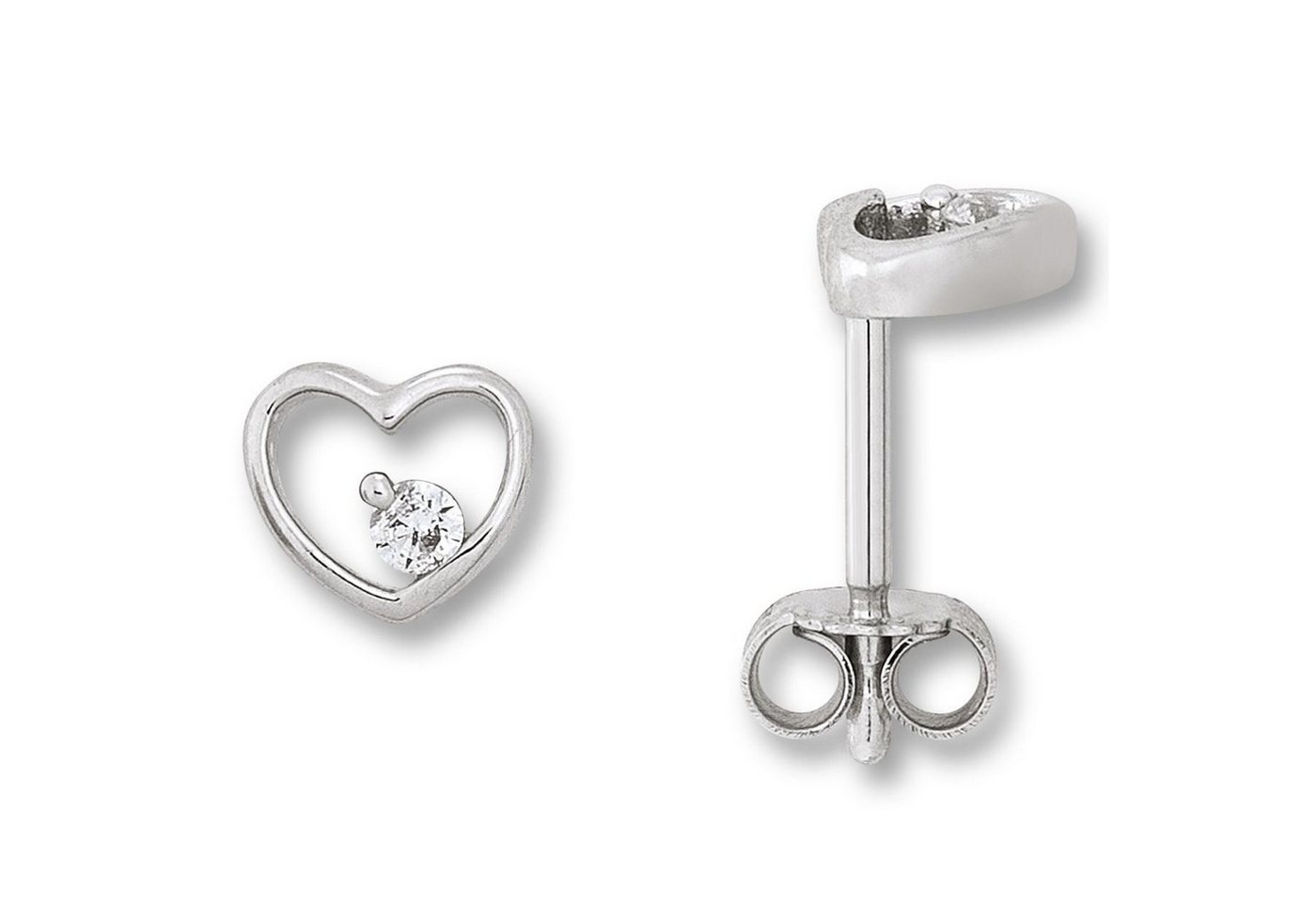 ONE ELEMENT Paar Ohrhänger Zirkonia Herz Ohrringe Ohrstecker aus 925 Silber, Liebevoll gearbeitet – ein schönes Geschenk für besondere Momente von ONE ELEMENT