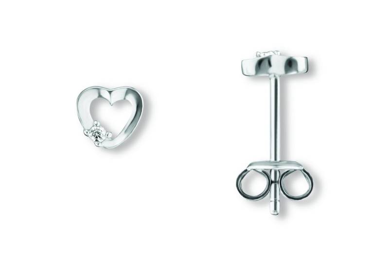 ONE ELEMENT Paar Ohrhänger Zirkonia Herz Ohrringe Ohrstecker aus 925 Silber, Zart & emotional – ein Geschenk, das von Herzen kommt von ONE ELEMENT