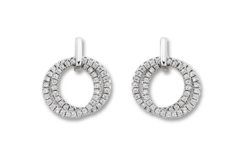 ONE ELEMENT Paar Ohrhänger Zirkonia Kreise Ohrringe Ohrstecker aus 925 Silber, Dezente Symbolik – stilvoller Begleiter für jeden Anlass von ONE ELEMENT