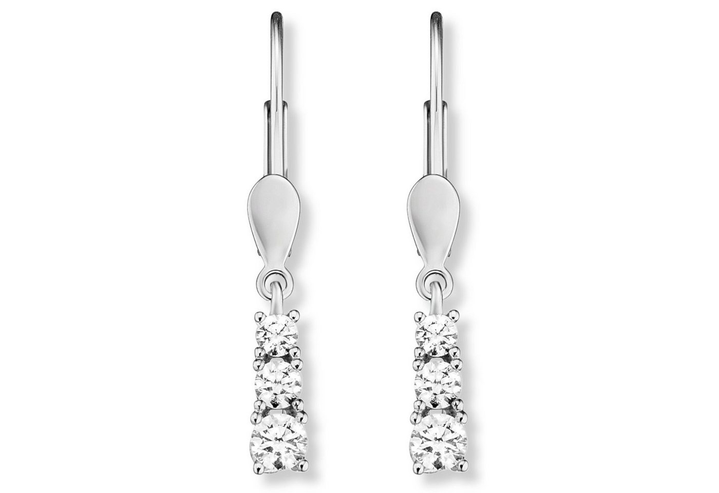 ONE ELEMENT Paar Ohrhänger Zirkonia Ohrringe Ohrhänger aus 333 Weißgold, Damen Gold Schmuck von ONE ELEMENT