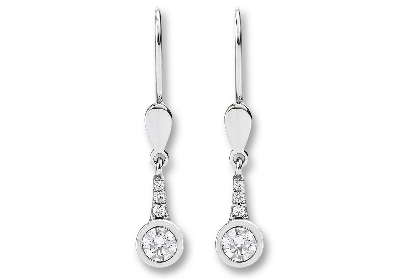 ONE ELEMENT Paar Ohrhänger Zirkonia Ohrringe Ohrhänger aus 333 Weißgold, Dezente Symbolik – stilvoller Begleiter für jeden Anlass von ONE ELEMENT