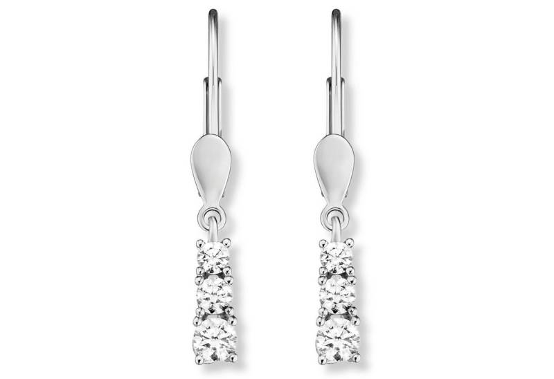 ONE ELEMENT Paar Ohrhänger Zirkonia Ohrringe Ohrhänger aus 333 Weißgold, Ihr persönliches Symbol – liebevoll gearbeitet für jeden Tag von ONE ELEMENT