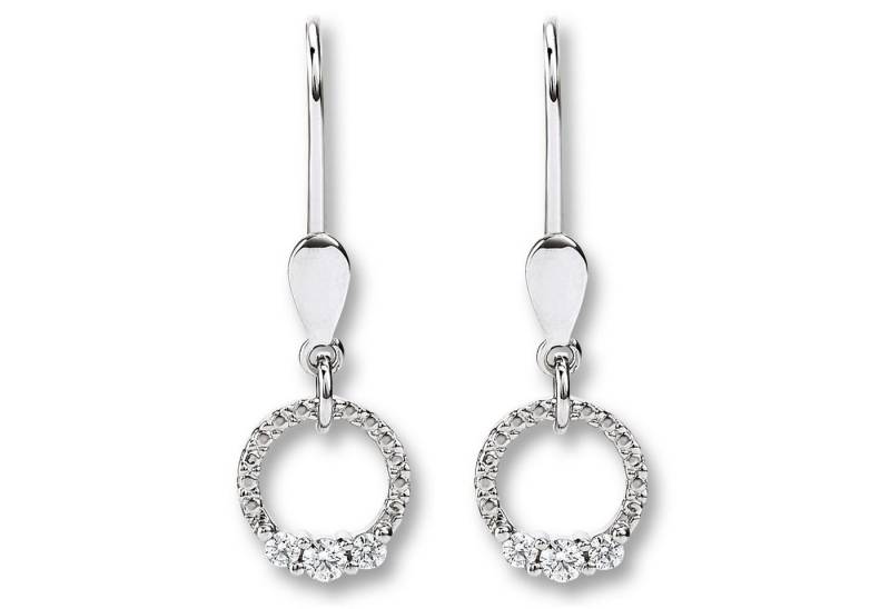 ONE ELEMENT Paar Ohrhänger Zirkonia Ohrringe Ohrhänger aus 333 Weißgold, Zartes Emblem – unaufdringlich und dennoch ausdrucksstark von ONE ELEMENT