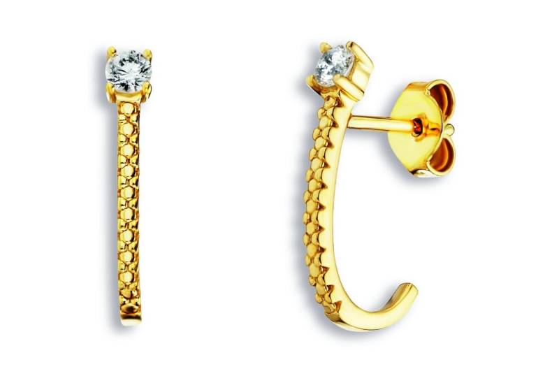 ONE ELEMENT Paar Ohrhänger Zirkonia Ohrringe Ohrstecker aus 333 Gelbgold, Ausdruck von Individualität – dezent, bedeutungsvoll, nah am Herzen von ONE ELEMENT