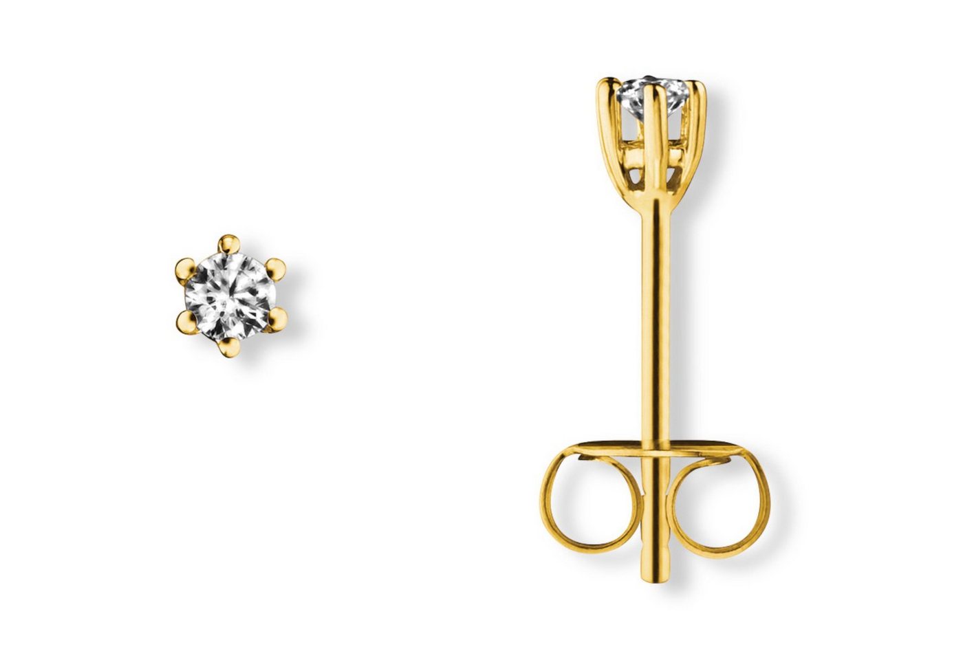 ONE ELEMENT Paar Ohrhänger Zirkonia Ohrringe Ohrstecker aus 333 Gelbgold, Damen Gold Schmuck von ONE ELEMENT