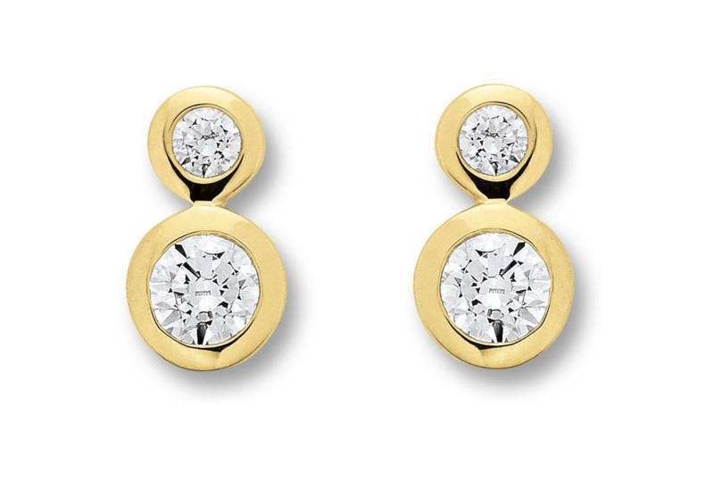 ONE ELEMENT Paar Ohrhänger Zirkonia Ohrringe Ohrstecker aus 333 Gelbgold, Damen Gold Schmuck von ONE ELEMENT