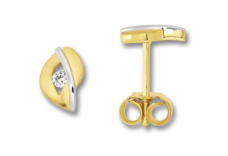 ONE ELEMENT Paar Ohrhänger Zirkonia Ohrringe Ohrstecker aus 333 Gelbgold, Feine Gestaltung – ein Sinnbild mit ruhiger Eleganz von ONE ELEMENT