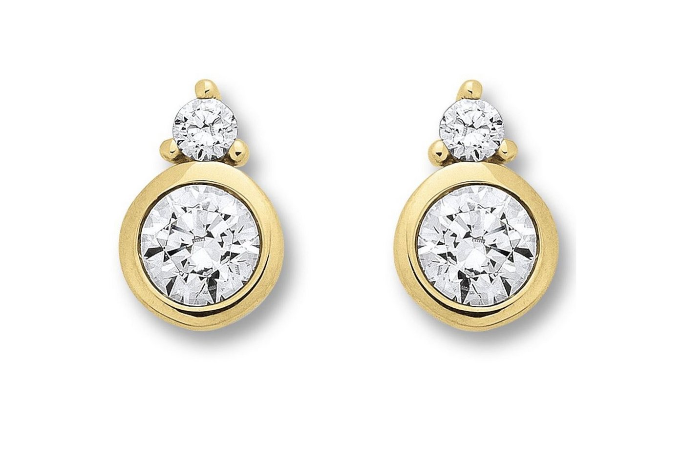ONE ELEMENT Paar Ohrhänger Zirkonia Ohrringe Ohrstecker aus 333 Gelbgold, Persönlicher Akzent – schlicht, modern, aussagekräftig von ONE ELEMENT