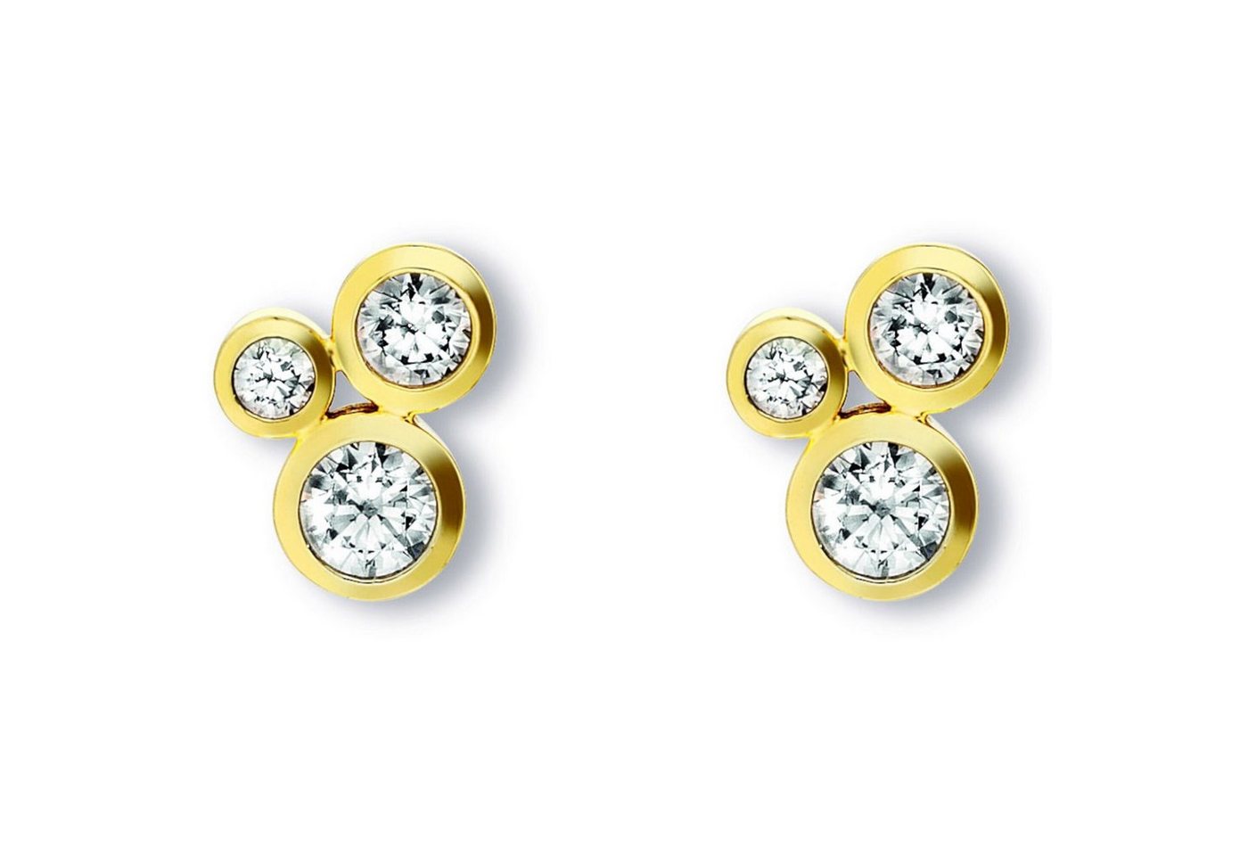 ONE ELEMENT Paar Ohrhänger Zirkonia Ohrringe Ohrstecker aus 333 Gelbgold, Symbolische Note – harmonisch gestaltet mit Liebe zum Detail von ONE ELEMENT