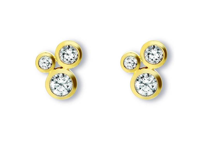 ONE ELEMENT Paar Ohrhänger Zirkonia Ohrringe Ohrstecker aus 333 Gelbgold, Symbolische Note – harmonisch gestaltet mit Liebe zum Detail von ONE ELEMENT