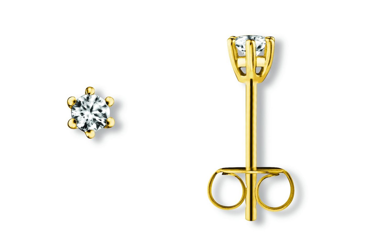 ONE ELEMENT Paar Ohrhänger Zirkonia Ohrringe Ohrstecker aus 333 Gelbgold, Symbolische Note – harmonisch gestaltet mit Liebe zum Detail von ONE ELEMENT