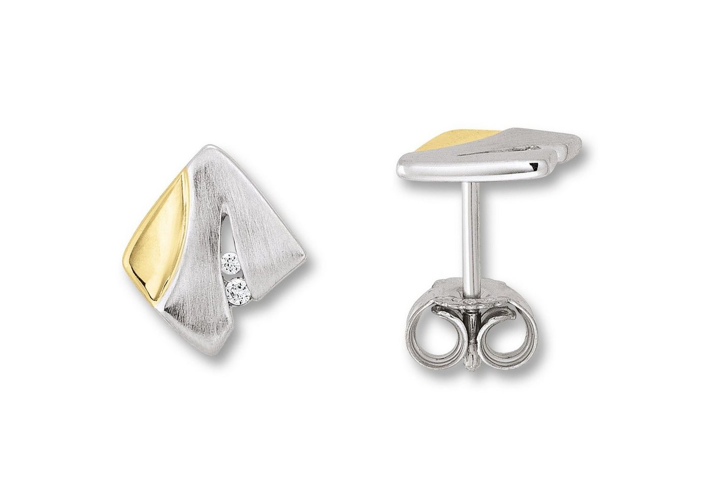 ONE ELEMENT Paar Ohrhänger Zirkonia Ohrringe Ohrstecker aus 925 Silber, Ausdruck von Individualität – dezent, bedeutungsvoll, nah am Herzen von ONE ELEMENT