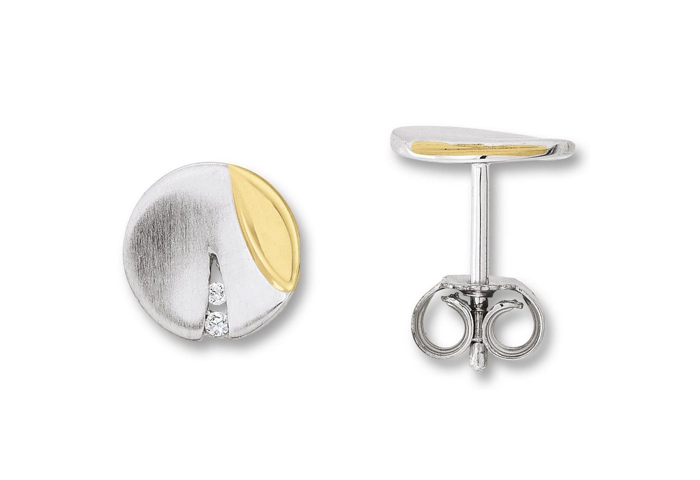 ONE ELEMENT Paar Ohrhänger Zirkonia Ohrringe Ohrstecker aus 925 Silber, Symbolische Note – harmonisch gestaltet mit Liebe zum Detail von ONE ELEMENT