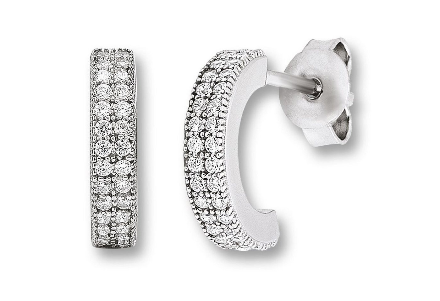 ONE ELEMENT Paar Ohrhänger Zirkonia Ohrringe Ohrstecker aus 925 Silber, Symbolische Note – harmonisch gestaltet mit Liebe zum Detail von ONE ELEMENT