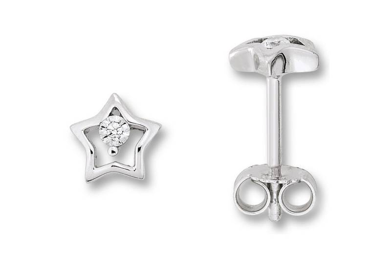 ONE ELEMENT Paar Ohrhänger Zirkonia Stern Ohrringe Ohrstecker aus 925 Silber, Damen Silber Schmuck Stern von ONE ELEMENT