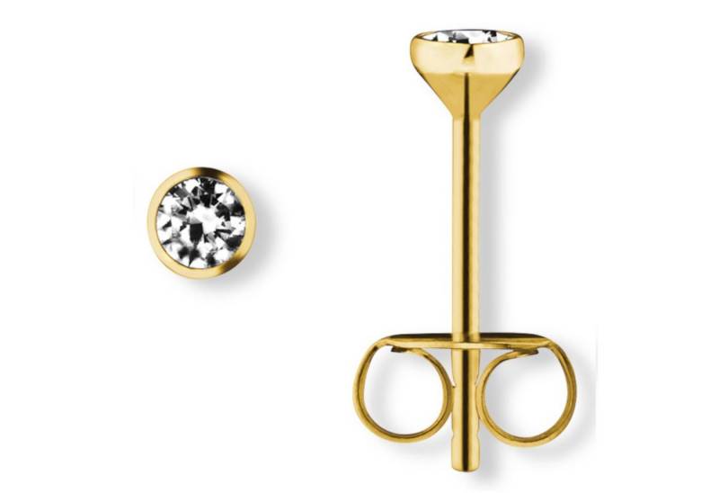 ONE ELEMENT Paar Ohrhänger Zirkonia Zarge Ohrringe Ohrstecker aus 333 Gelbgold, Sorgfältig verarbeitet – langlebig & angenehm im Alltag von ONE ELEMENT