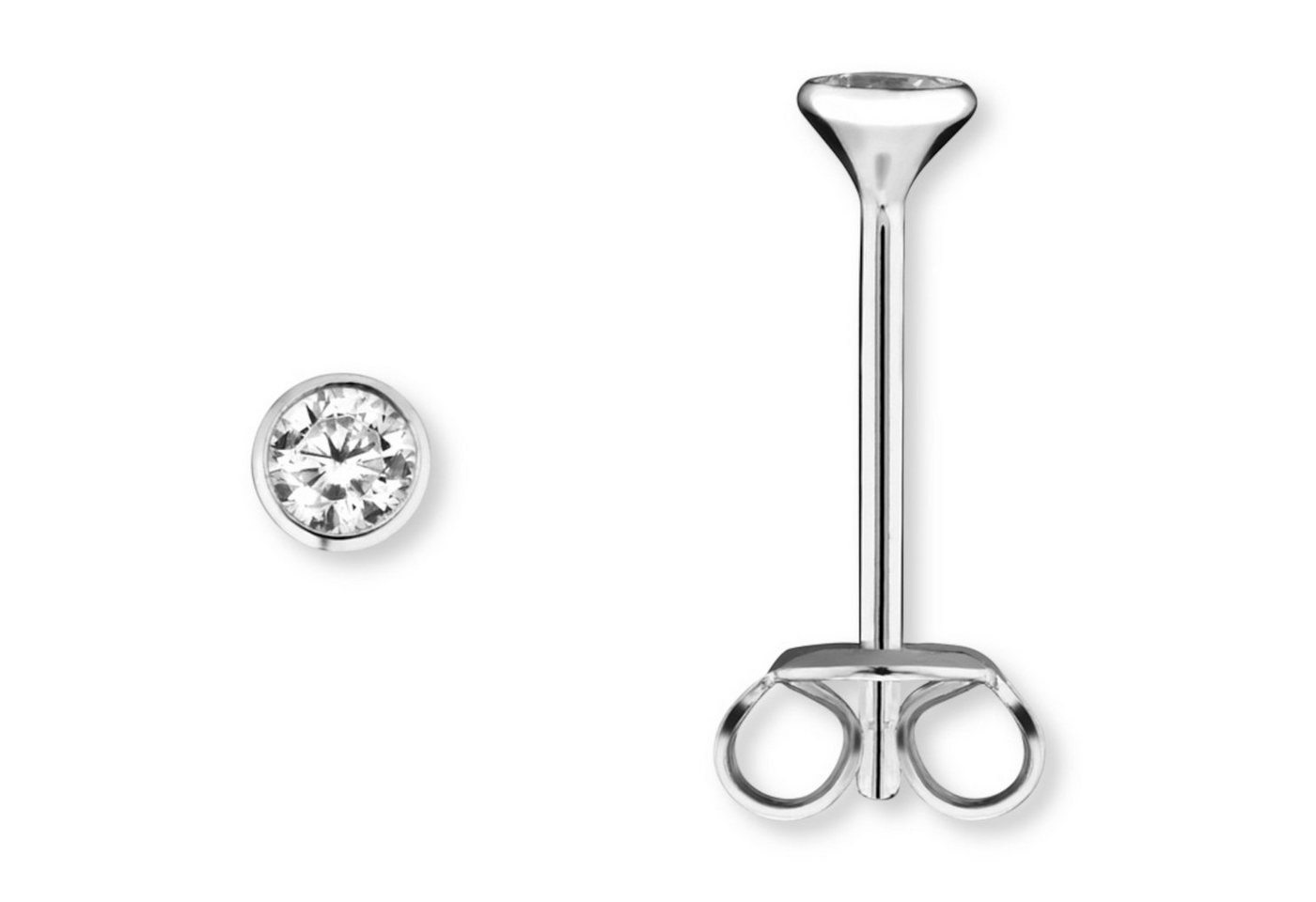 ONE ELEMENT Paar Ohrhänger Zirkonia Zarge Ohrringe Ohrstecker aus 925 Silber, Damen Silber Schmuck Zarge von ONE ELEMENT