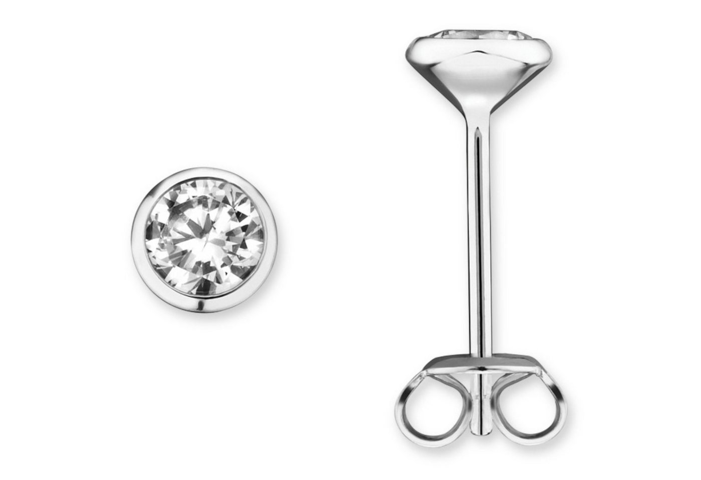 ONE ELEMENT Paar Ohrhänger Zirkonia Zarge Ohrringe Ohrstecker aus 925 Silber, Damen Silber Schmuck Zarge von ONE ELEMENT