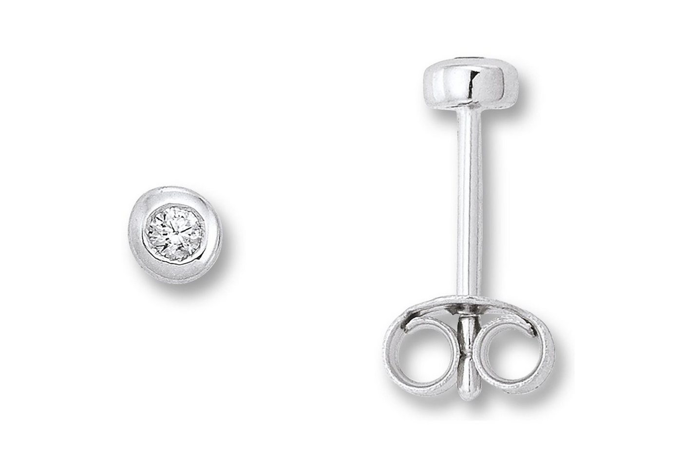 ONE ELEMENT Paar Ohrhänger Zirkonia Zarge Ohrringe Ohrstecker aus 925 Silber, Zeitlos elegant – mit Liebe zum Detail gefertigt von ONE ELEMENT