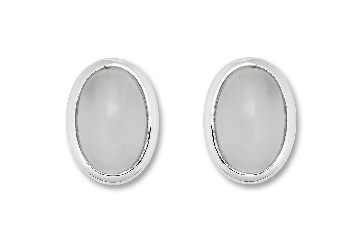 ONE ELEMENT Paar Ohrhänger imit. Mondstein Ohrringe Ohrstecker aus 925 Silber, Leicht zu kombinieren – klare Linien mit feinem Funkeln von ONE ELEMENT