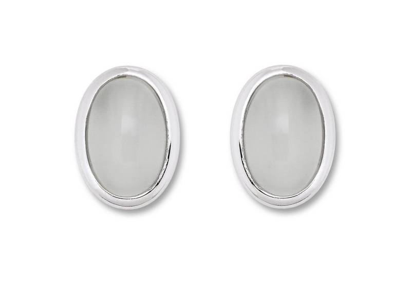 ONE ELEMENT Paar Ohrhänger imit. Mondstein Ohrringe Ohrstecker aus 925 Silber, Leicht zu kombinieren – klare Linien mit feinem Funkeln von ONE ELEMENT