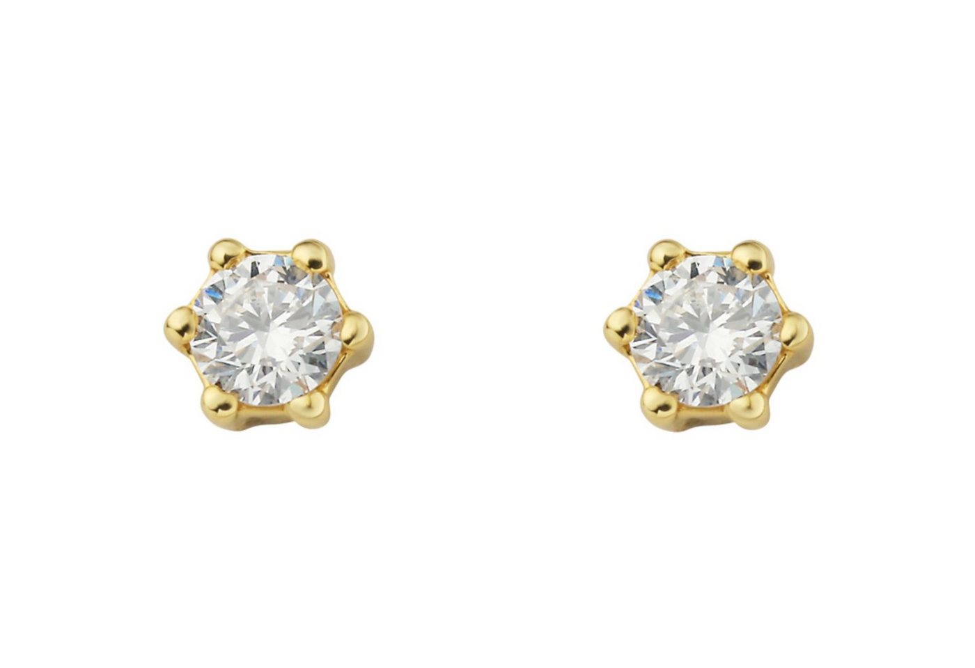 ONE ELEMENT Paar Ohrstecker 0.1 ct Diamant Brillant Ohrringe Ohrstecker aus 750 Gelbgold, Damen Gold Schmuck von ONE ELEMENT