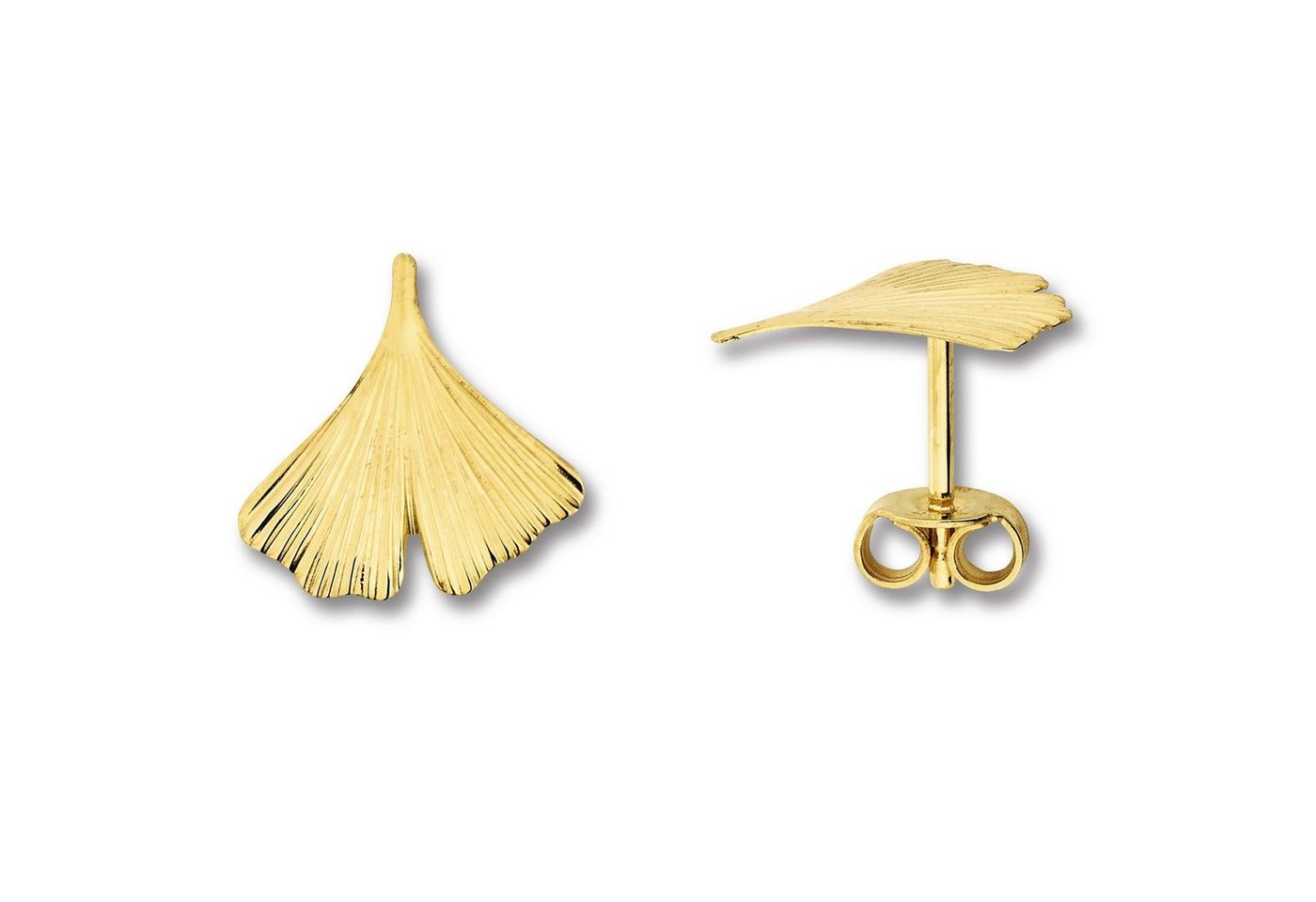 ONE ELEMENT Paar Ohrstecker Ginkgoblatt Ohrringe Ohrstecker aus 333 Gelbgold, Damen Gold Schmuck Ginkgoblatt von ONE ELEMENT