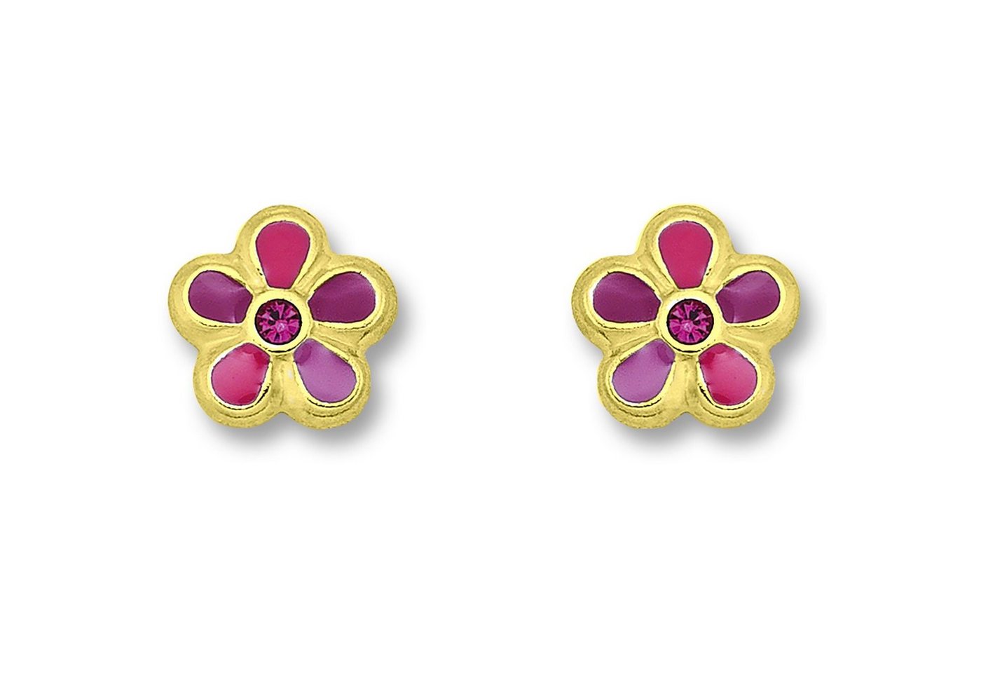 ONE ELEMENT Paar Ohrstecker Zirkonia Blume Ohrringe Ohrstecker aus 333 Gelbgold, Damen Gold Schmuck Blume von ONE ELEMENT