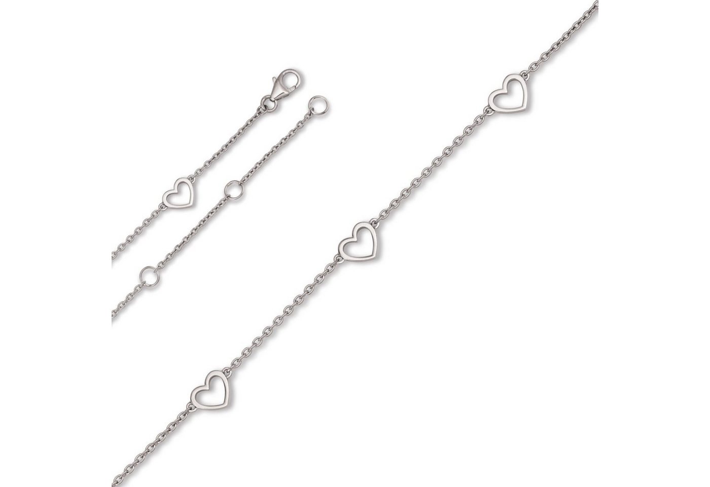 ONE ELEMENT Silberarmband Herz Armband aus 925 Silber 19 cm, Damen Silber Schmuck Herz von ONE ELEMENT