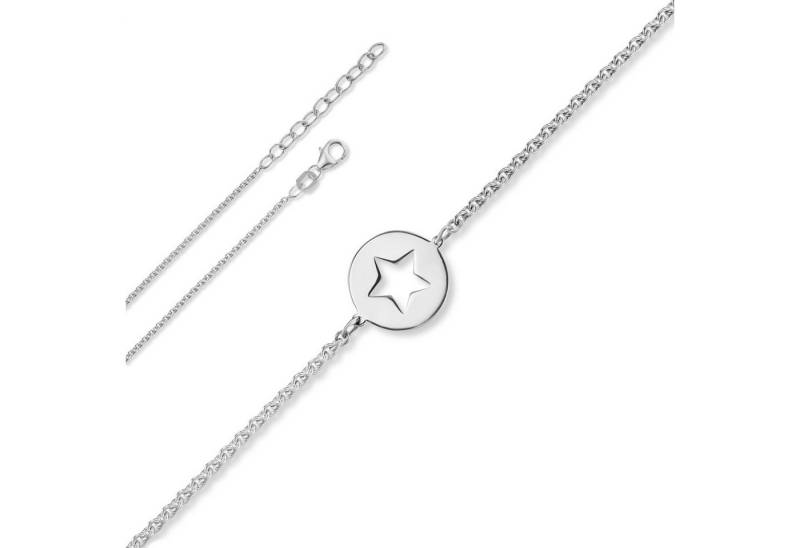 ONE ELEMENT Silberarmband Stern Armband Rundankerkette aus 925 Silber 16 cm, Damen Silber Schmuck Rundankerkette Stern von ONE ELEMENT