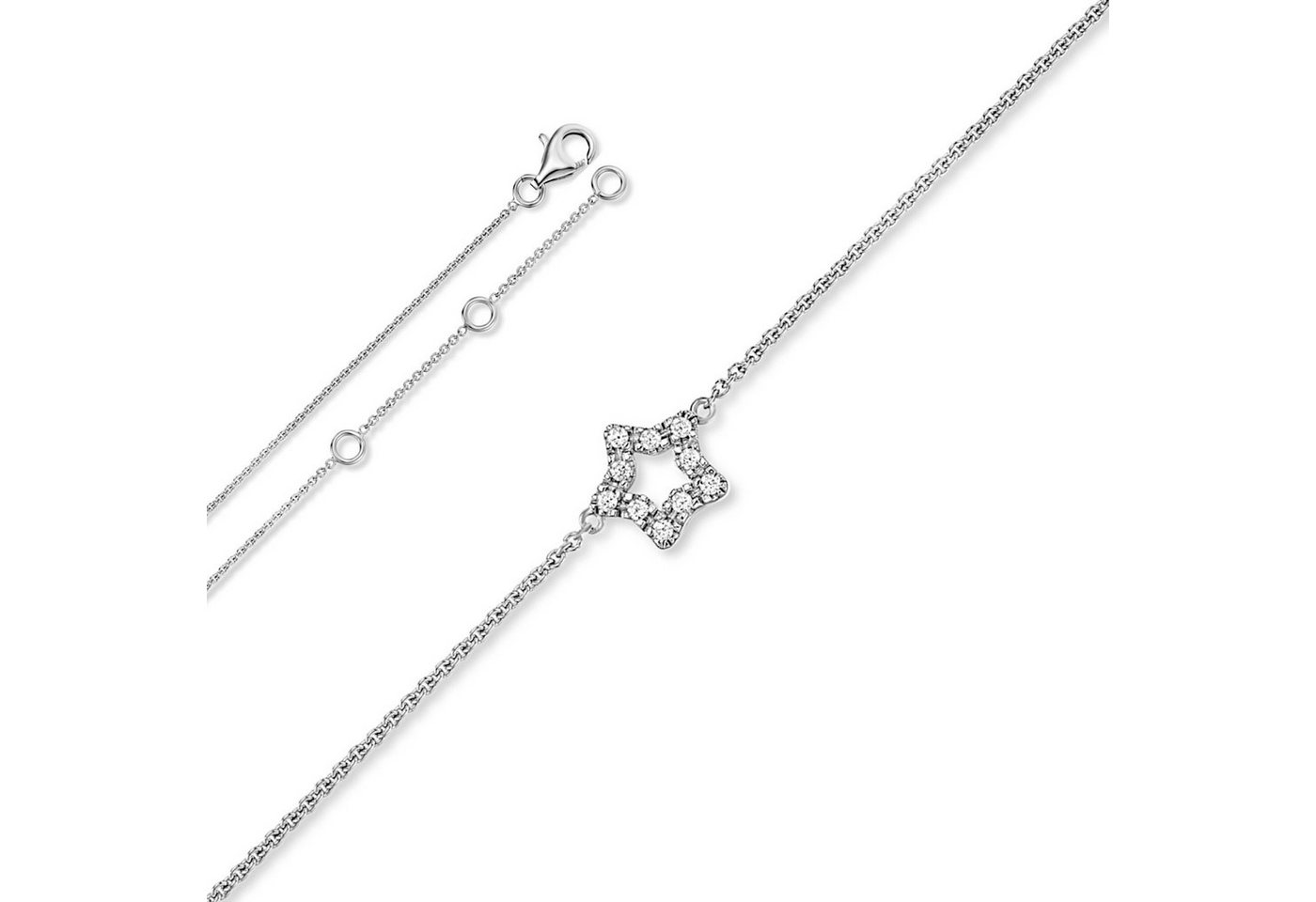 ONE ELEMENT Silberarmband Zirkonia Stern Armband aus 925 Silber 18 cm, Symbolische Note – harmonisch gestaltet mit Liebe zum Detail von ONE ELEMENT