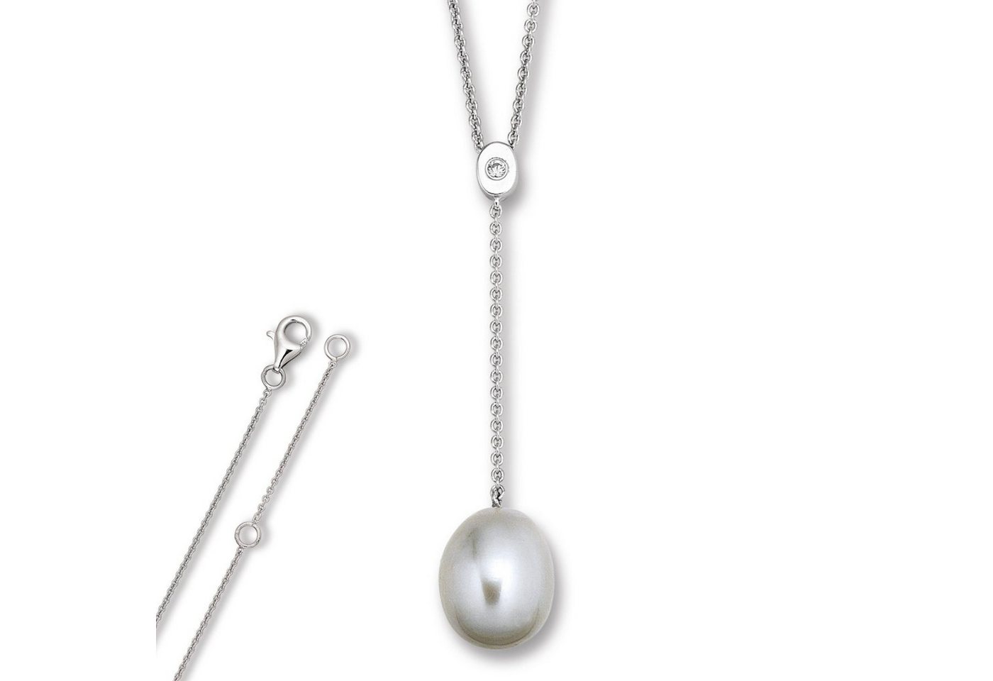 ONE ELEMENT Silberkette Zirkonia Anker Halskette aus 925 Silber 45 cm, Fein gefertigt – ein Zeichen mit besonderer Bedeutung von ONE ELEMENT