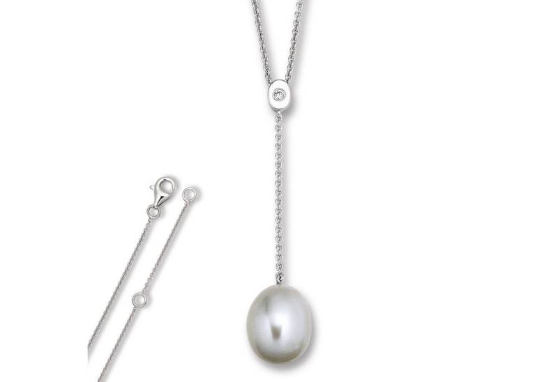 ONE ELEMENT Silberkette Zirkonia Anker Halskette aus 925 Silber 45 cm, Fein gefertigt – ein Zeichen mit besonderer Bedeutung von ONE ELEMENT