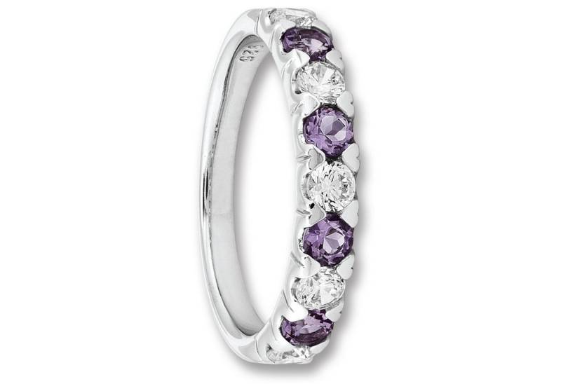 ONE ELEMENT Silberring Zirkonia & Amethyst Ring aus 925 Silber, Persönlicher Akzent – schlicht, modern, aussagekräftig von ONE ELEMENT
