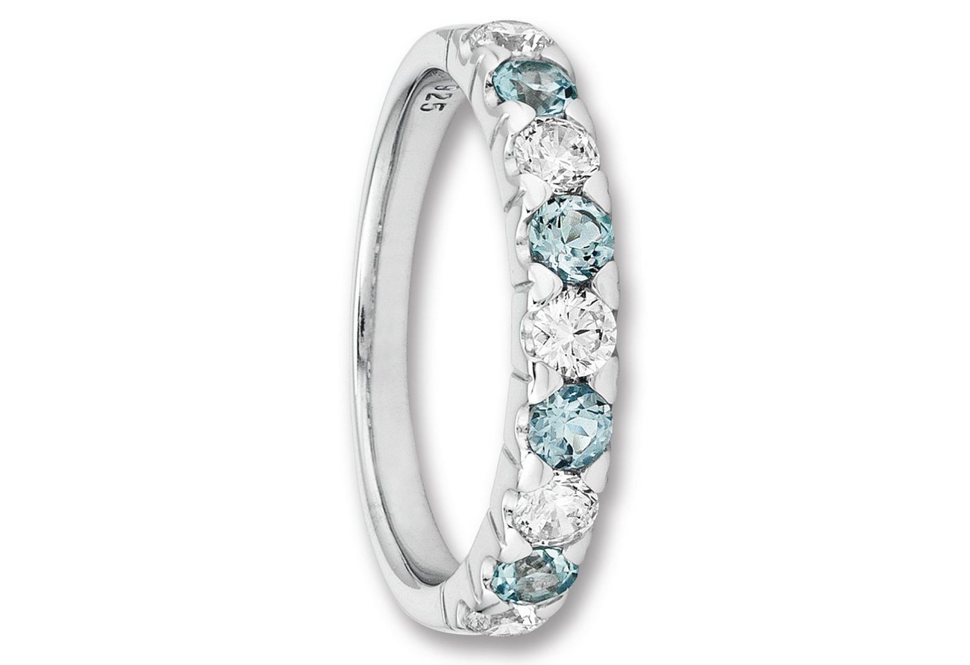 ONE ELEMENT Silberring Zirkonia & Blau Topas Ring aus 925 Silber, Damen Silber Schmuck von ONE ELEMENT