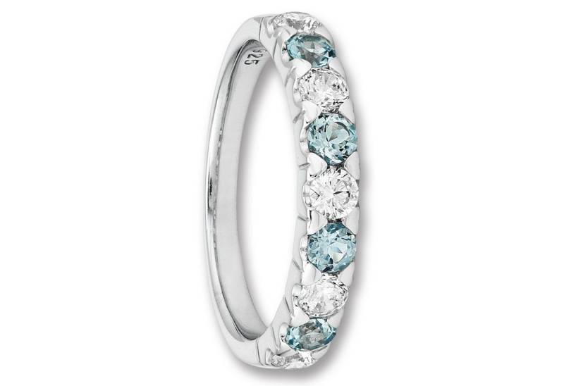 ONE ELEMENT Silberring Zirkonia & Blau Topas Ring aus 925 Silber, Damen Silber Schmuck von ONE ELEMENT