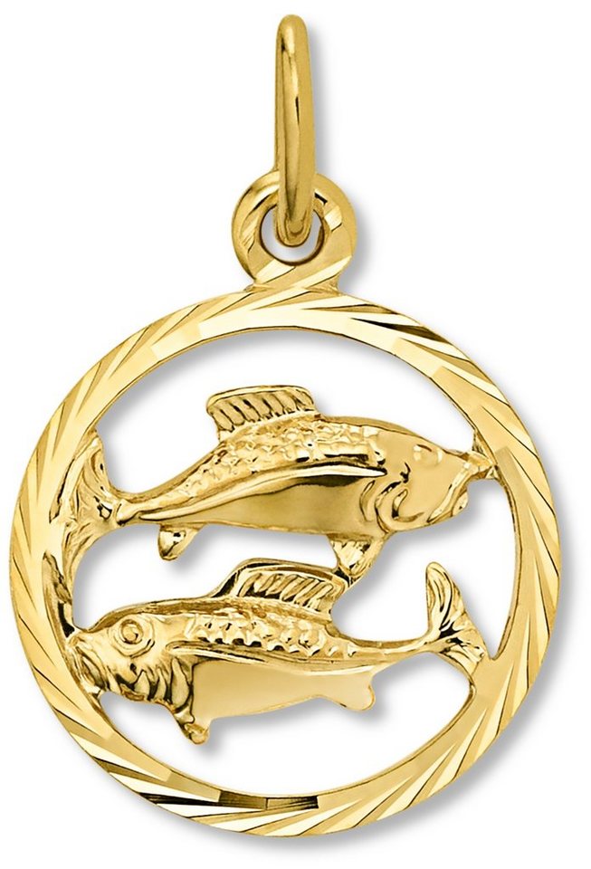 ONE ELEMENT Sternzeichenanhänger Fische Sternzeichen Anhänger aus 333 Gelbgold, Damen Gold Schmuck Fische von ONE ELEMENT