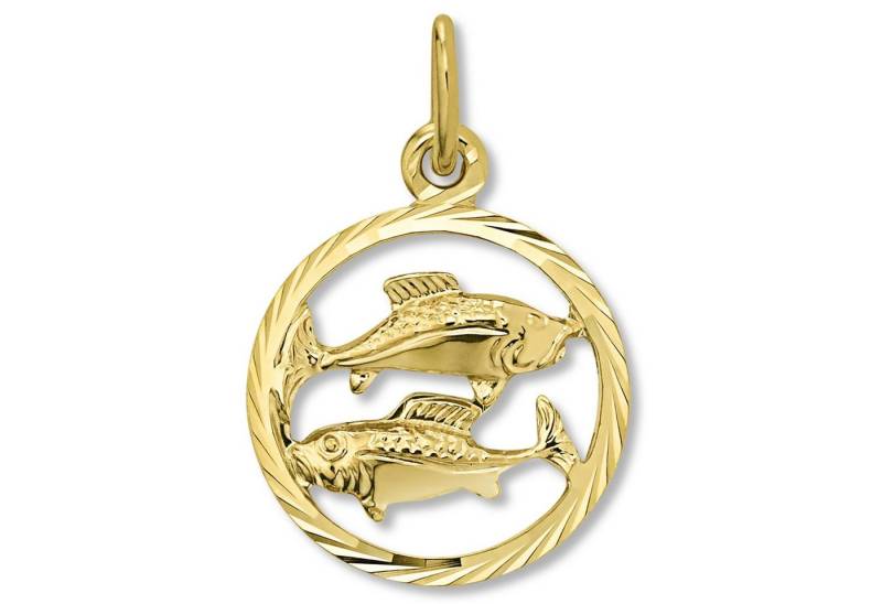 ONE ELEMENT Sternzeichenanhänger Fische Sternzeichen Anhänger aus 333 Gelbgold, Damen Gold Schmuck Fische von ONE ELEMENT