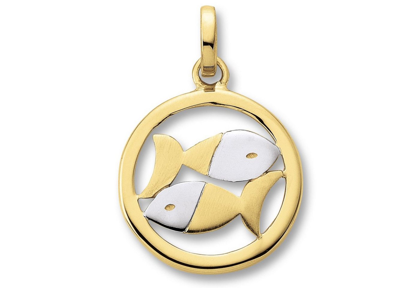 ONE ELEMENT Sternzeichenanhänger Fische Sternzeichen Anhänger aus 333 Gelbgold, Symbol mit Herz – ein feines Geschenk für viele Anlässe von ONE ELEMENT