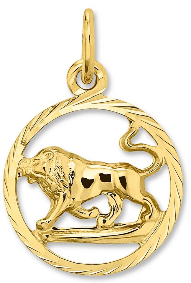 ONE ELEMENT Sternzeichenanhänger Löwe Sternzeichen Anhänger aus 333 Gelbgold, Damen Gold Schmuck Löwe von ONE ELEMENT