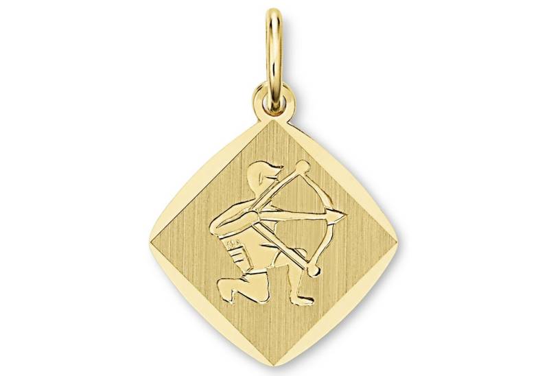 ONE ELEMENT Sternzeichenanhänger Schütze Sternzeichen Anhänger aus 333 Gelbgold, Symbol mit Herz – ein feines Geschenk für viele Anlässe von ONE ELEMENT