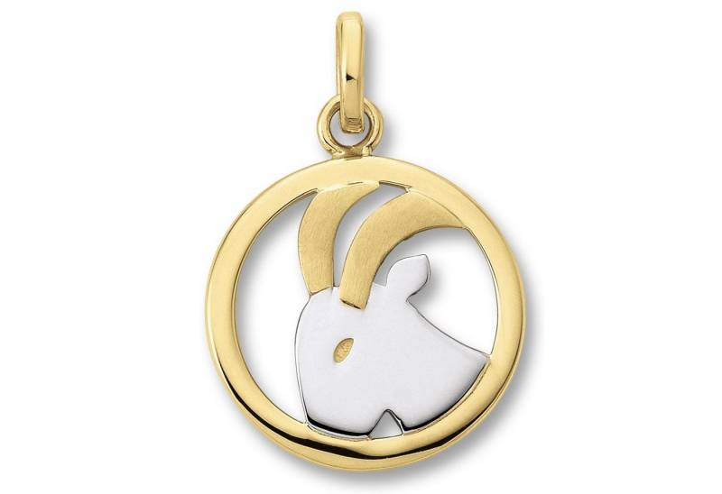 ONE ELEMENT Sternzeichenanhänger Steinbock Sternzeichen Anhänger aus 333 Gelbgold, Symbol mit Herz – ein feines Geschenk für viele Anlässe von ONE ELEMENT