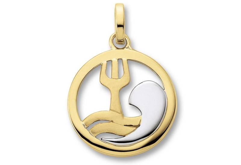 ONE ELEMENT Sternzeichenanhänger Wassermann Sternzeichen Anhänger aus 333 Gelbgold, Symbol mit Herz – ein feines Geschenk für viele Anlässe von ONE ELEMENT
