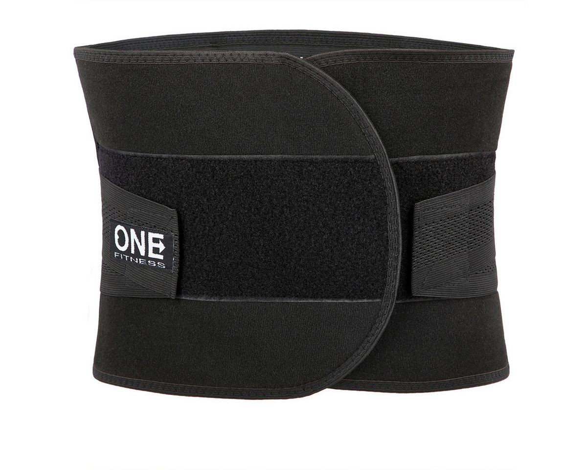ONE FITNESS Bauch- und Rückenstützgürtel Bauchgürtel zur Stabilisierung Größen S, M, L, XL Trainingsgürtel, einfaches Anziehen von ONE FITNESS
