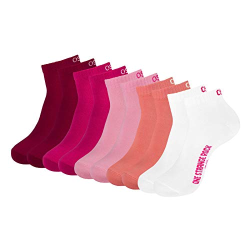 ONE STRANGE ROCK Herren Damen Quarter Socken Kurzsocken 5, 10, 15, 20, 30 Paar, Farbe:Pink/Rosa/Weiß - 5er Pack, Größe:35-38, Artikel:-401 pink unicorn von ONE STRANGE ROCK