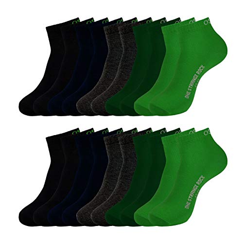 ONE STRANGE ROCK Herren Damen Quarter Socken Kurzsocken 5, 10, 15, 20, 30 Paar, Farbe:Schwarz/Blau/Grau/Grün - 10er Pack, Größe:39-42, Artikel:-701 dark forest von ONE STRANGE ROCK