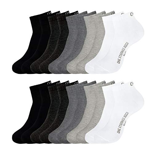 ONE STRANGE ROCK Herren Damen Quarter Socken Kurzsocken 5, 10, 15, 20, 30 Paar, Farbe:Schwarz/Grau/Weiß - 10er Pack, Größe:35-38, Artikel:-801 grey rainbow von ONE STRANGE ROCK