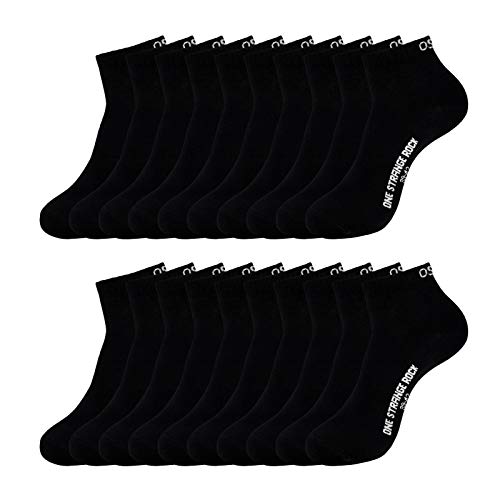 ONE STRANGE ROCK Herren Damen Quarter Socken Kurzsocken 5, 10, 15, 20, 30 Paar, Farbe:Schwarz - 10er Pack, Größe:35-38, Artikel:-900 black rock von ONE STRANGE ROCK