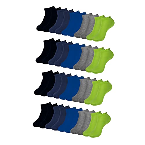 ONE STRANGE ROCK Herren Damen Sneaker Socken 5, 10, 15, 20, 30 Paar, Farbe:Blau/Grau/Grün - 20er Pack, Größe:39-42 von ONE STRANGE ROCK